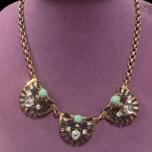Gold and Green Statement Necklace